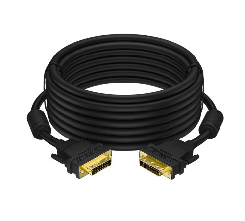 GCR Кабель PROF 3.0m DVI-D, черный, GOLD, ферритовые кольца, OD 8.5mm, 28 AWG, DVI/DVI, 25M/25M, двойной экран, GCR-54236 GCR Кабель PROF 3.0m DVI-D, черный, GOLD, ферритовые кольца, OD 8.5mm, 28 AWG, DVI/DVI, 25M/25M, двойной экран, GCR-54236