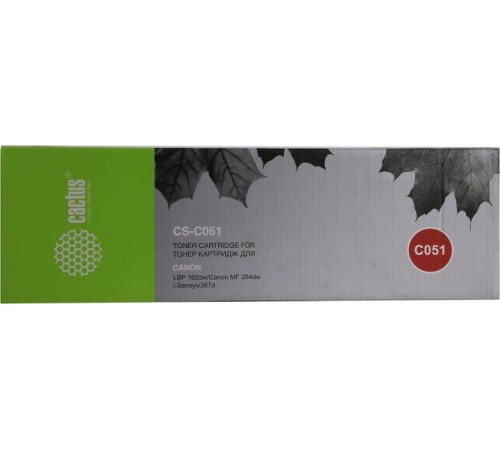 -/ Картридж лазерный Cactus CS-C051 Cartridge 051 черный (1700стр.) для Canon LBP 62dw/MF 264dw/267dw/2