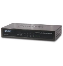 коммутатор/ PLANET 8-Port 10/100/1000Mbps Gigabit Ethernet Switch (External Power) - Metal Case
