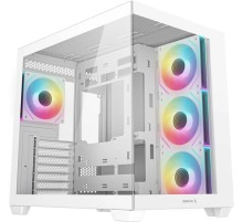 корпус Deepcool CG530 4F WH без БП, боковое окно (панорама), 3x120мм ARGB Reverse вентилятора на боковой стенке, 1x120мм ARGB вентилятор сзади, белый, ATX