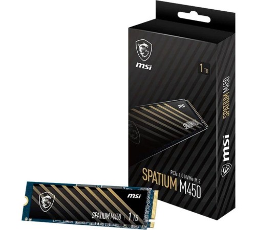 Твердотельный накопитель MSI SSD SPATIUM M450, 1000GB, M.2(22x80mm), NVMe, PCIe 4.0 x4, 3D TLC, R/W 3400/2500, IOPs , TBW 350, DWPD 0.19 (5 лет) Твердотельный накопитель MSI SSD SPATIUM M450, 1000GB, M.2(22x80mm), NVMe, PCIe 4.0 x4, 3D TLC, R/W 3400/2500, IOPs , TBW 350, DWPD 0.19 (5 лет)