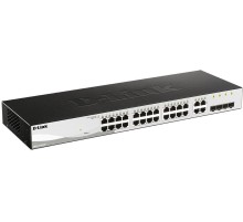 Коммутатор/ DGS-1210-28/FL Managed L2 Switch 24x1000Base-T, 4xCombo 1000Base-T/SFP, Surge 6KV, CLI