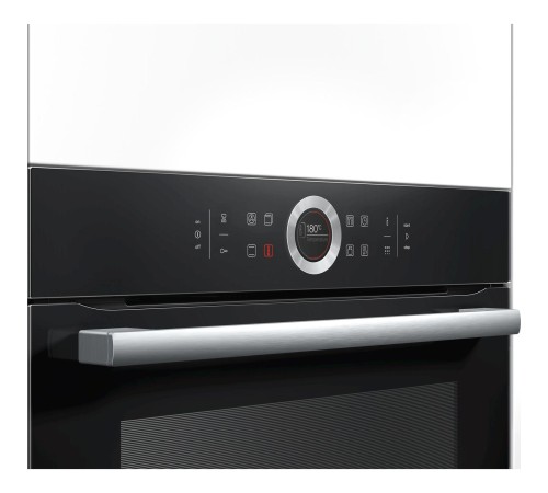 Встраиваемая электрическая духовка BOSCH 59.5x59.5x54.8 см, 71л, дисплей, 8 режимов, пиролиз, 4 стекла, черный