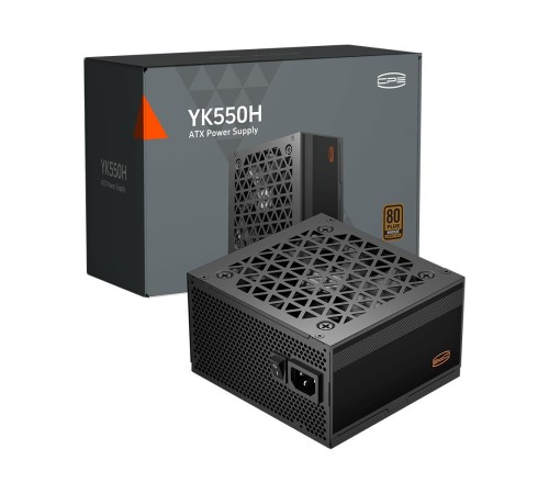 Блок питания ПК/ Power Supply PCCooler, 550W 80+ Bronze (ATX, ATX 2.52, Non-modular, 1x24(20+4)pin 550mm, 1xCPU(4+4)pin 650mm, 1xPCIe*2 8(6+2)pin 500+120mm, 4xSATA*3+MOLEX4pin*1, Active, 120x120mm, 140x150x86mm, APFC, OVP/UVP/OCP/SCP/OTP/OPP/SPD)