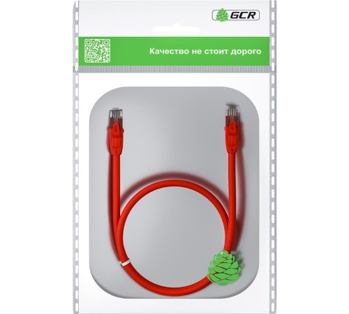 GCR Патч-корд прямой 7.5m UTP кат.6, красный, 24 AWG, ethernet high speed, RJ45, T568B, GCR-52707