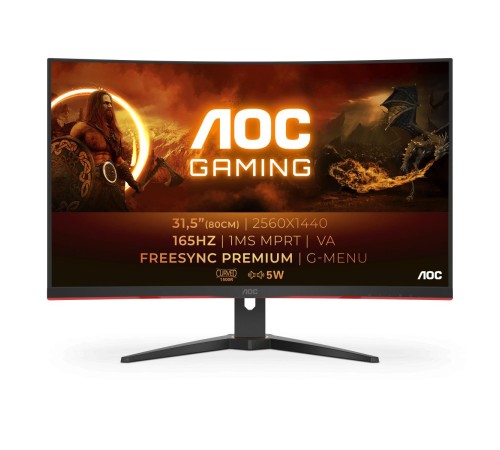 Монитор игровой 31.5'' 16:9 2560х1440(WQHD) VA, Curved, 165 Hz, 250 cd/m2, 3000:1, 80M:1, 4ms, 2xHDMI, DP, Tilt, Speakers, Black+Cherry (Мятая упаковка) Монитор игровой 31.5'' 16:9 2560х1440(WQHD) VA, Curved, 165 Hz, 250 cd/m2, 3000:1, 80M:1, 4ms, 2xHDMI, DP, Tilt, Speakers, Black+Cherry (Мятая упаковка)