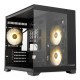 Корпус без блока питания/ Case HSPD F330, Panoramic Mini-tower, Black, TG, 0.5 SPCC, 3x120mm ARGB (FN027) mATX, mITX 160/400/200mm 1x2.5", 2x3.5", 4xPCI 1xUSB-C 3.0, 2xUSB-A1.0 428x280x375mm