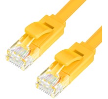 Greenconnect Патч-корд PROF плоский прямой 0.25m, UTP медь кат.6, желтый, позолоченные контакты, 30 AWG, GCR-LNC622-0.25m, ethernet high speed 10 Гбит/с, RJ45, T568B