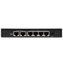 Коммутатор ORIGO Неуправляемый PoE-коммутатор, 6x100Base-TX (4x100Base-TX PoE), PoE-бюджет 60 Вт, PoE до 250 м, корпус металл