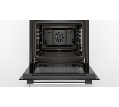 Встраиваемая электрическая духовка BOSCH Serie 2, духовой шкаф, черный, класс энергоэффективности А, 5 режимов, 66 литров, сделано в Турции