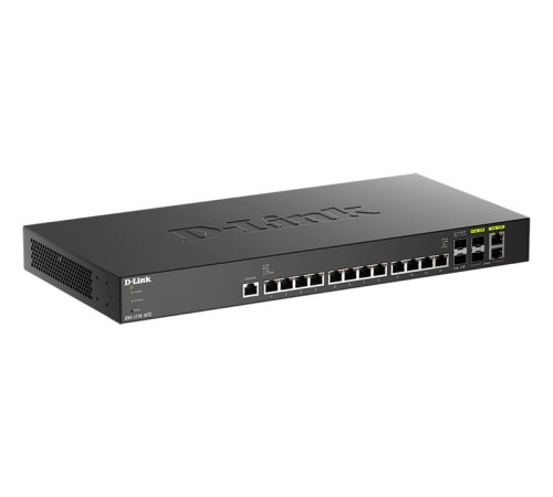 коммутатор D-Link PROJ Настраиваемый L2+ коммутатор, 12x10GBase-T, 2x10GBase-X SFP+, 2xCombo 10GBase-T/SFP+, CLI, консольный порт RJ-45