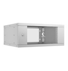  Cabeus WSC-05D-4U55/45 Шкаф телекоммуникационный настенный 19" 4U, серия LIGHT разборный, дверь стекло, цвет серый