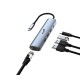USB HUB UH-545 USB3.0 с Ethernet RJ45, гигабитным Ethernet RJ45 x 1, портом питания USB-C (5 В 3 А) x 1, портами передачи данных USB-A 3.0 x 3