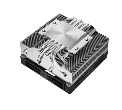 Кулер для процессора DEEPCOOL AN400 LGA1700/1200/115X/AM5/AM4 низкопрофильный 52,5 mm (27шт/кор, TDP 150W, PWM,  Fan 120mm, 4 тепл. Трубок, Copper Base, White LED, черный) RET