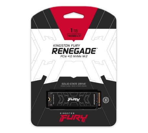 Твердотельный накопитель Kingston SSD 1TB SFYRSK/1000G Fury Renegade M.2 2280 PCIe 4.0 x4 NVMe R7300/W6000MB/s 3D TLC MTBF 2M 1,0PBW Retail Heatsink 1 year Твердотельный накопитель Kingston SSD 1TB SFYRSK/1000G Fury Renegade M.2 2280 PCIe 4.0 x4 NVMe R7300/W6000MB/s 3D TLC MTBF 2M 1,0PBW Retail Heatsink 1 year