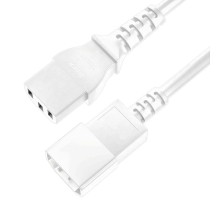 GCR Кабель питания удлинитель 0.5m, С13 - С14, белый, 3*0,75mm