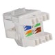Модульрозиточный с индикатором Модуль Keystone, RJ45, кат.5E, UTP, 180 градусов, с индикатором, белый