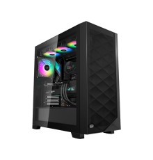 Корпус без блока питания/ Case PCCooler C3D510 BK ARGB, Midi-Tower, TG, Mesh, 3x120mm ARGB, 2xUSB-A 3.0, E-ATX, ATX, mATX, mITX Black