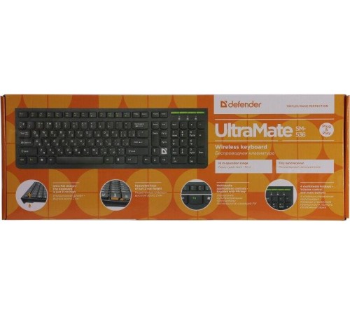 Defender Беспроводная клавиатура UltraMate SM-536 RU,черный,мультимедиа