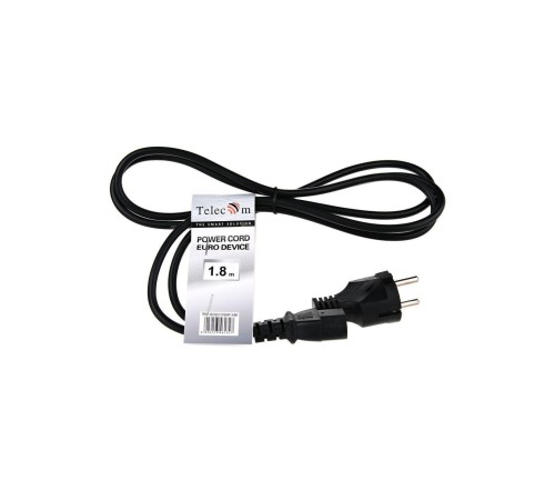 Кабель/ Кабель компьютер - розетка 220V <1.8м> (Европейский стандарт)  <TP021-1.8-BK>