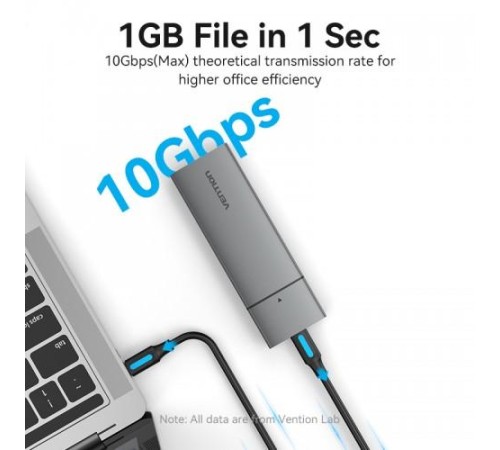 Корпус для SSD Vention USB 3.1 Gen 2-C M.2 NVMe Серый