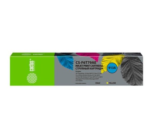 -/ Картридж струйный Cactus CS-F6T79AE 913A желтый (55мл) для HP PW 352dw/377dw/Pro 477dw/452dw