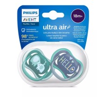 Пустышка ultra air, слоники/HELLO, 18+ мес., 2 шт.