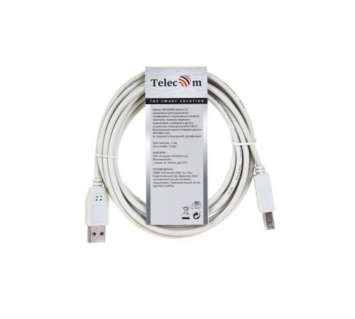 Кабель/ Кабель USB2.0  A-->B (3.0м) Telecom <TC6900-3M>