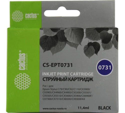 -/ Картридж струйный Cactus CS-EPT0731 T0731 черный (11.4мл) для Epson Stylus С79/C110/СХ3900/CX4900/CX