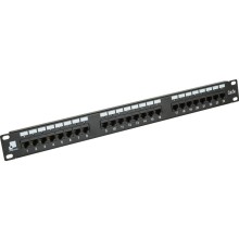 Патч-панель Патч-панель LANMASTER 24 порта с индикаторами, UTP, кат.5E, 1U
