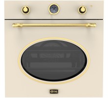 Встраиваемый духовой шкаф Korting/ Духовой шкаф в ретро-дизайне, аналоговые часы  с функцией времени, таймера и отключения, 6 режимов нагрева, объем духовки 64 л, телескопические направляющие на одном уровне, двухслойное остекление, каталитическая самоочи