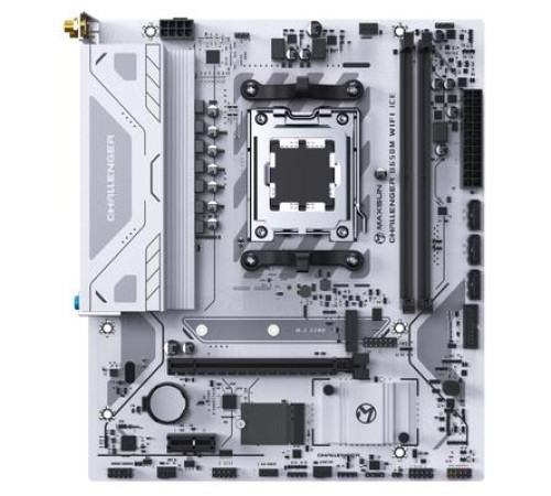Материнская плата MAXSUN MS-Challenger B650M WIFI ICE V2, AM5, B650, 2*DDR5, 3*SATA 3.0, M.2, USB 3.2, USB 2.0, 1*PCIE 16, 1*PCIE 1, HDMI+DP, mATX