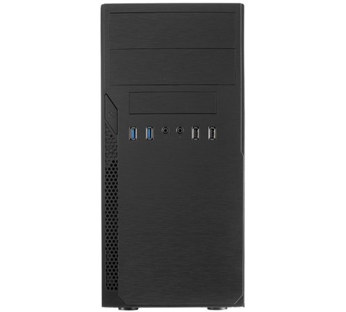 Корпус с блоком питания 450Вт./ Case Foxline FL-628-FZ450R-U32-S mATX case, black, w/PSU 450W 12cm, w/2xUSB2.0, w/2xUSB3.0 w/pwr cord, w/o FAN, E-lock support