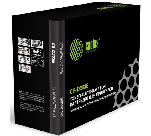 -/ Картридж лазерный Cactus CS-D203E MLT-D203E черный (10000стр.) для Samsung SL-M3820D/M3820ND/M4020ND