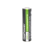 Аккумулятор Li-ion GoPower ICR18650 PC1 3.7V 2000mAh без защиты плос.конт. (1/80/160)