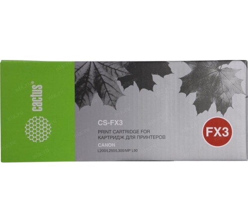 -/ Картридж лазерный Cactus CS-FX3 FX-3 черный (2700стр.) для Canon L200/L250/L300/MP-L90