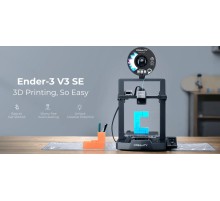 3D принтер Creality Ender-3 V3 SE, размер печати 220x220x250mm, FDM, PLA/TPU(95A)/PETG, max 250 мм/с., датчик CR Touch (автоматическое выравнивание стола), SD Card, 350Вт (набор для сборки)