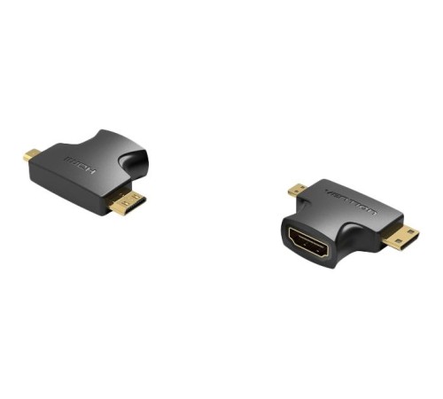 Адаптер-переходник Vention HDMI 19F/Mini HDMI+Micro HDMI Адаптер-переходник Vention HDMI 19F/Mini HDMI+Micro HDMI