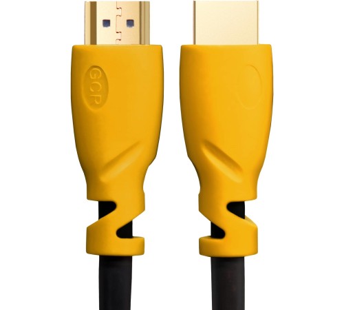GCR Кабель 1.0m HDMI версия 1.4, черный, желтые коннекторы, OD7.3mm, 30/30 AWG, позолоченные контакты, Ethernet 10.2 Гбит/с, 3D, 4K GCR-HM340-1.0m, экран