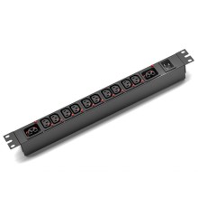 Блок распределения питания SMARTWATT PDU P-series Basic, 1U, 1Ф 16A, 3,8кВА, выход - 10xC13+2xC19, вход IEC320