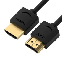 Greenconnect Кабель SLIM 0.3m HDMI 2.0, черный Slim, OD3.8mm, HDR 4:2:2, Ultra HD, 4K 60 fps 60Hz, 3D, AUDIO, 18.0 Гбит/с, 32/32 AWG, GCR-51591