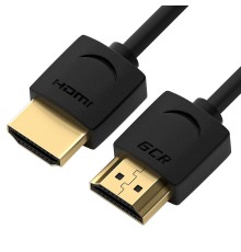 Greenconnect Кабель SLIM 0.3m HDMI 2.0, черный Slim, OD3.8mm, HDR 4:2:2, Ultra HD, 4K 60 fps 60Hz, 3D, AUDIO, 18.0 Гбит/с, 32/32 AWG, GCR-51591