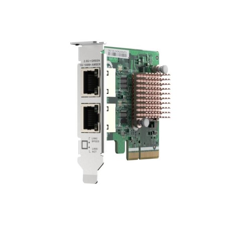 Сетевая карта/ QNAP QXG-2G2T-I225 2-port 2.5 GbE network expansion card, Controller I225-LM,  PCIe Gen2 x2, 3 x Brackets included (Full-height, Low-profile and Specialized for QNAP NAS)