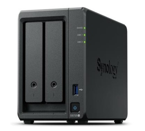 Система хранения данных Synology DC 2,6GhzCPU/4GB(32)/RAID0,1,10,5,6/ 2HP HDD SATA(3.5', 2.5')upto 7HDD(1xDX525)/2xM.2/1xUSB3.2/1xGbE/1x2.5GbE/iSCSI/1xPS/1YW repl DS723+
