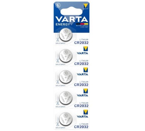 Батарейка CR2032/ Батарейка Varta ENERGY CR2032 BL5 Lithium 3V (6032) (5/100/500) (5 шт.)