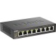 Коммутатор/ DGS-1008P/F1A Unmanaged Switch 8x1000Base-T (4x1000Base-T PoE), PoE Budget 80W, metal case