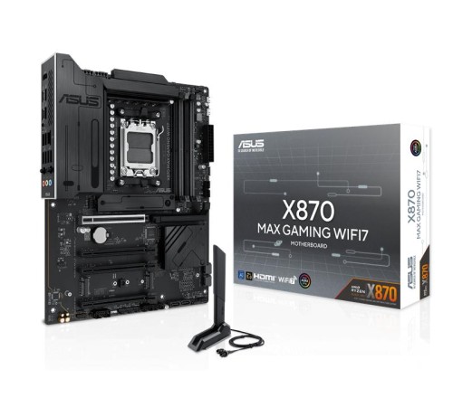 Материнская плата ASUS X870 MAX GAMING WIFI7, AM5, X870, 4*DDR5,  4*SATA, 3*M.2, 4*USB 3.2, 4*USB 2.0, 2*Type-C, 5*PCIx16, HDMI, ATX; 90MB1LY0-M0EAY0