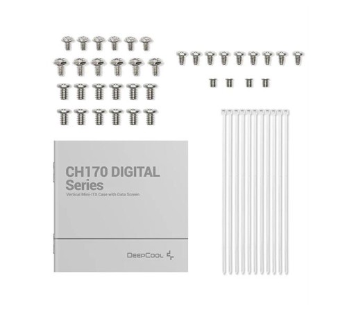 Корпус Deepcool CH170 DIGITAL WH без БП, белый, MINI-ITX (R-CH170-WHNPI0D-G-1)