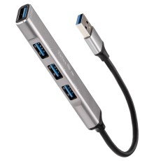 Переходник/ Переходник USB 3.0 -->USB3.0+3 USB2.0, Aluminum Shell, 0.2м Telecom <TA308U>