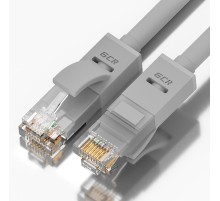 GCR Патч-корд прямой 13.0m UTP кат.5e, серый, позолоченные контакты, 24 AWG, литой, ethernet high speed 1 Гбит/с, RJ45, T568B, GCR-51516